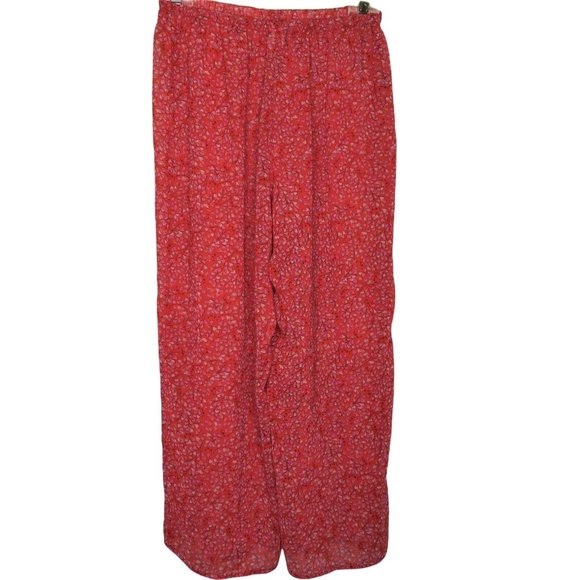 Vintage 90s Y2K Josie Natori Red Hearts Pajama PJ Pants Sheer Pajama Sleepwear - Picture 9 of 9